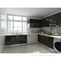 Color modular glossy lacquer fitted kitchen cabinet modern